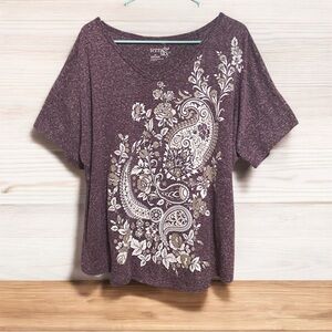 Terra & Sky Purple Graphic Short Sleeve Tee 1X